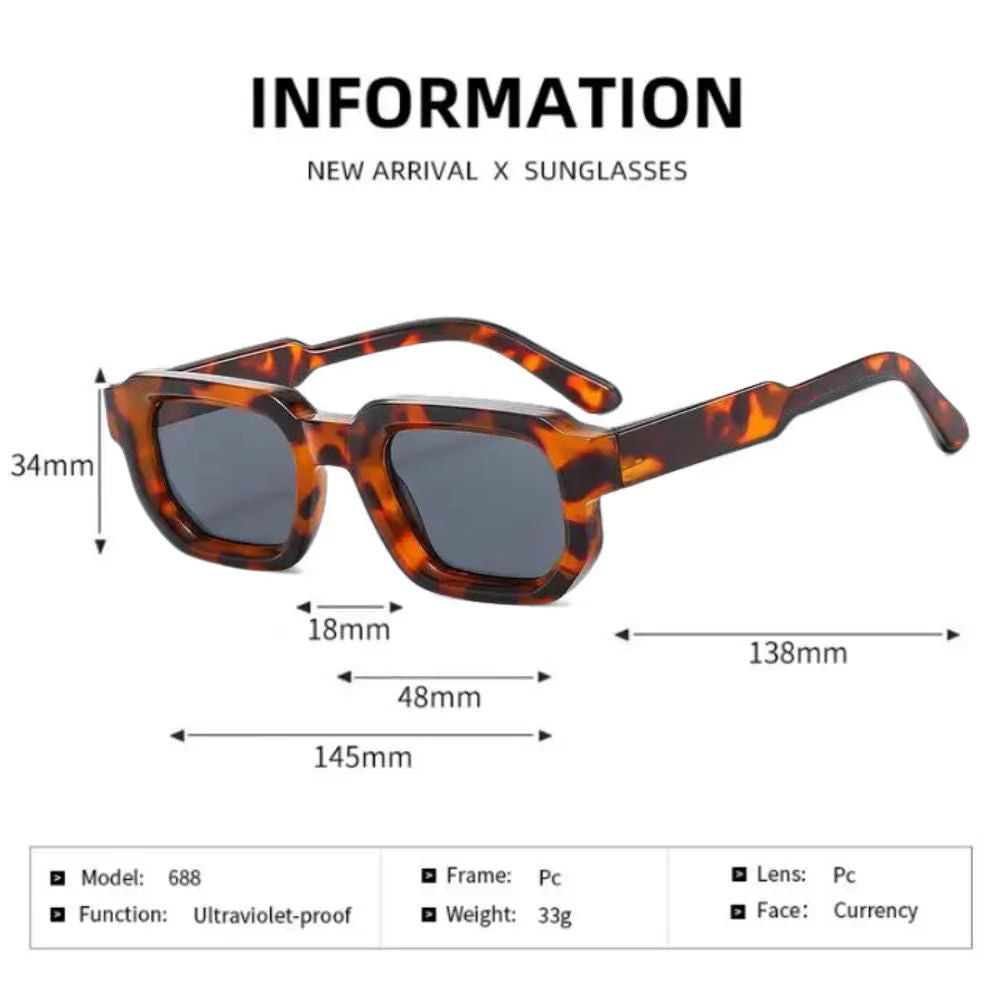 UrbanEye-Gafas de sol con montura rectangular para hombre y mujer, lentes  UV400